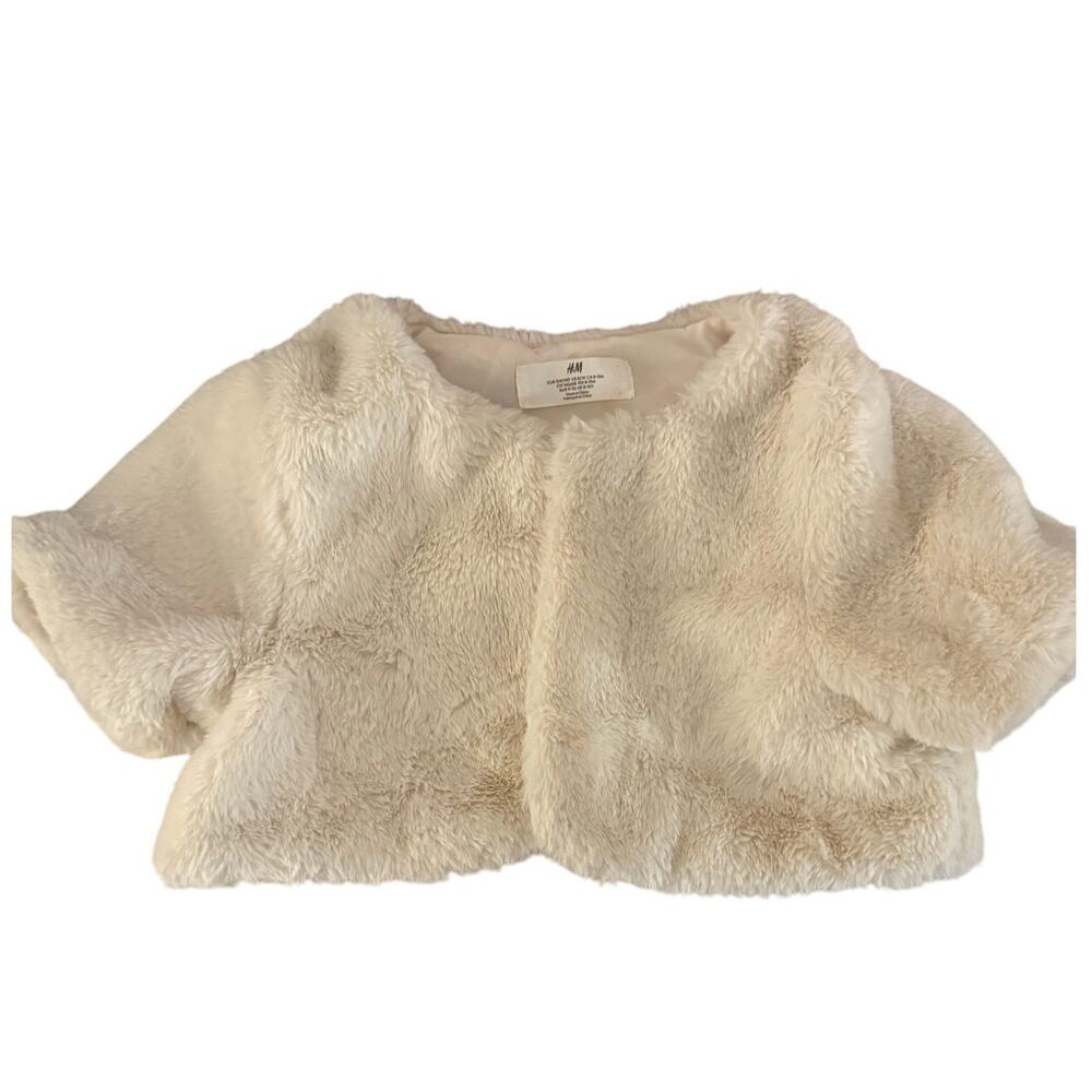 H&M white fur sweater size 8-10